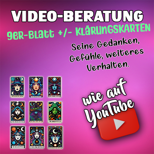 VIDEOBERATUNG: 9-ER-BLATT mit/ohne Klärungskarten (Gedanken, Gefühle, Verhalten)